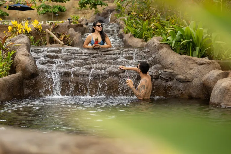 Vandara hot springs waterfall
